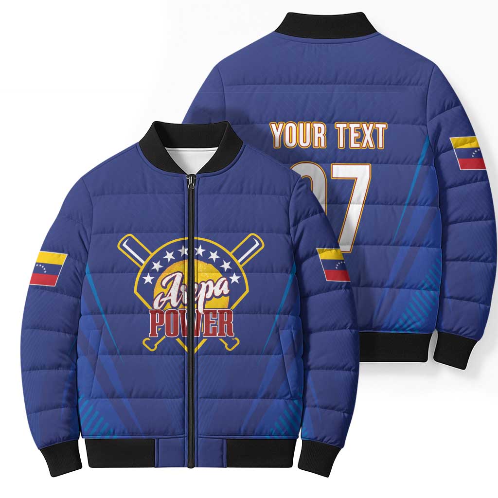 Venezuela Baseball Campeon Custom Bomber Puffer Jacket Arepa Powers