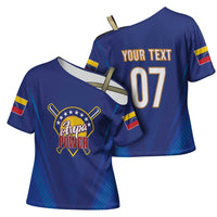 Venezuela Baseball Campeon Custom Cross Shoulder Shirt Arepa Powers
