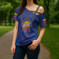 Venezuela Baseball Campeon Custom Cross Shoulder Shirt Arepa Powers