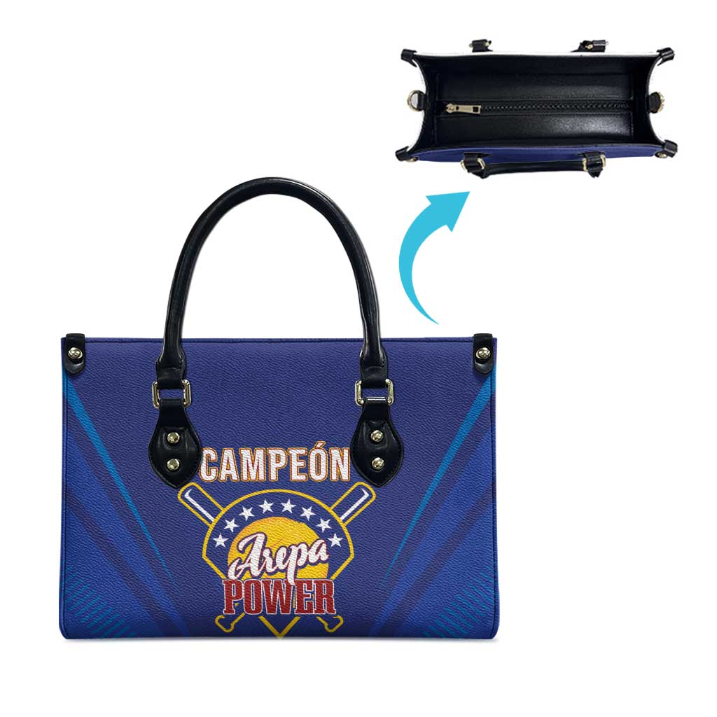 Venezuela Baseball Campeon Leather Bag Arepa Powers