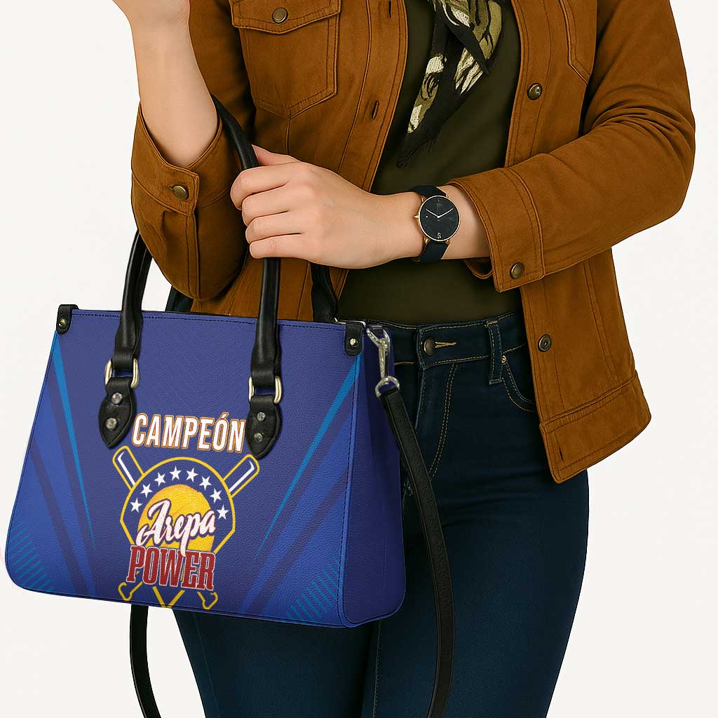 Venezuela Baseball Campeon Leather Bag Arepa Powers