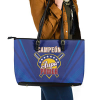 Venezuela Baseball Campeon Leather Tote Bag Arepa Powers