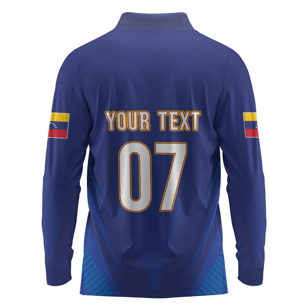 Venezuela Baseball Campeon Custom Long Sleeve Polo Shirt Arepa Powers