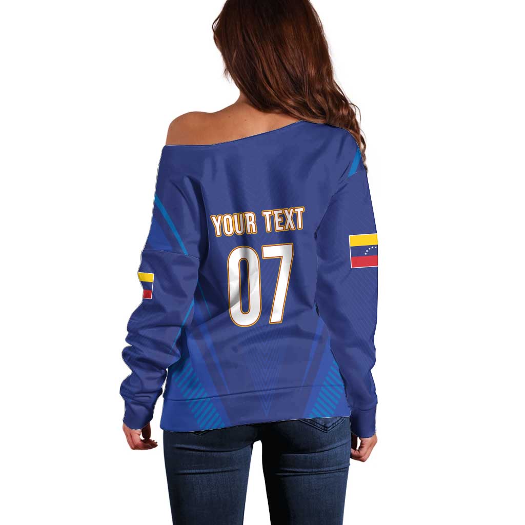 Venezuela Baseball Campeon Custom Off Shoulder Sweater Arepa Powers