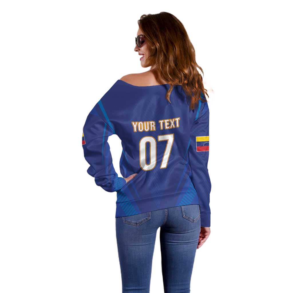 Venezuela Baseball Campeon Custom Off Shoulder Sweater Arepa Powers