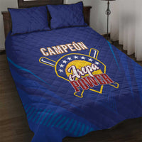 Venezuela Baseball Campeon Quilt Bed Set Arepa Powers