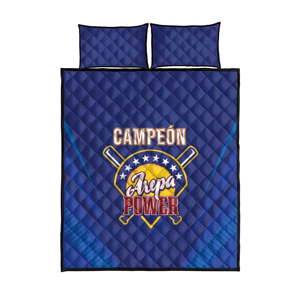 Venezuela Baseball Campeon Quilt Bed Set Arepa Powers