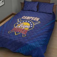 Venezuela Baseball Campeon Quilt Bed Set Arepa Powers