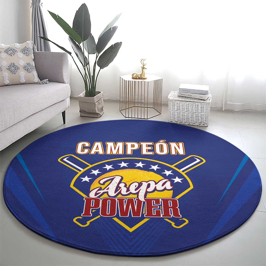 Venezuela Baseball Campeon Round Carpet Arepa Powers