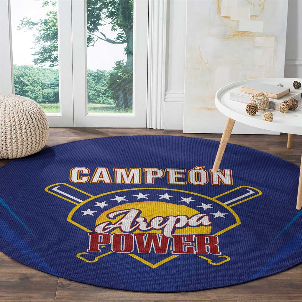 Venezuela Baseball Campeon Round Carpet Arepa Powers