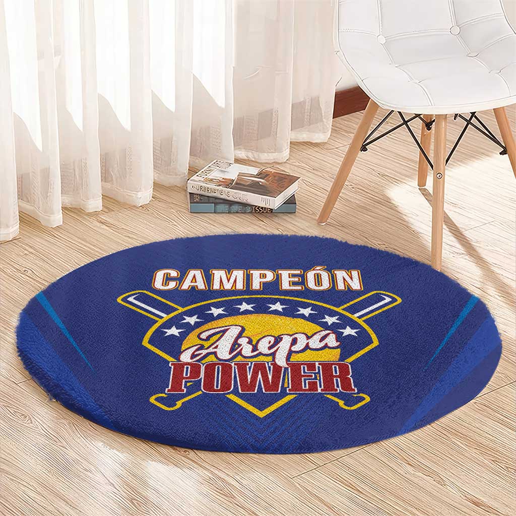 Venezuela Baseball Campeon Round Carpet Arepa Powers
