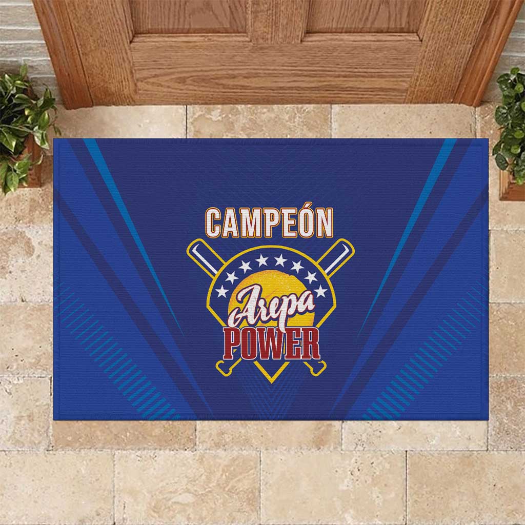 Venezuela Baseball Campeon Rubber Doormat Arepa Powers