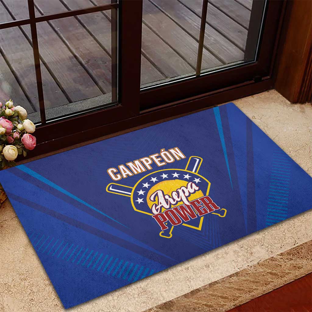 Venezuela Baseball Campeon Rubber Doormat Arepa Powers