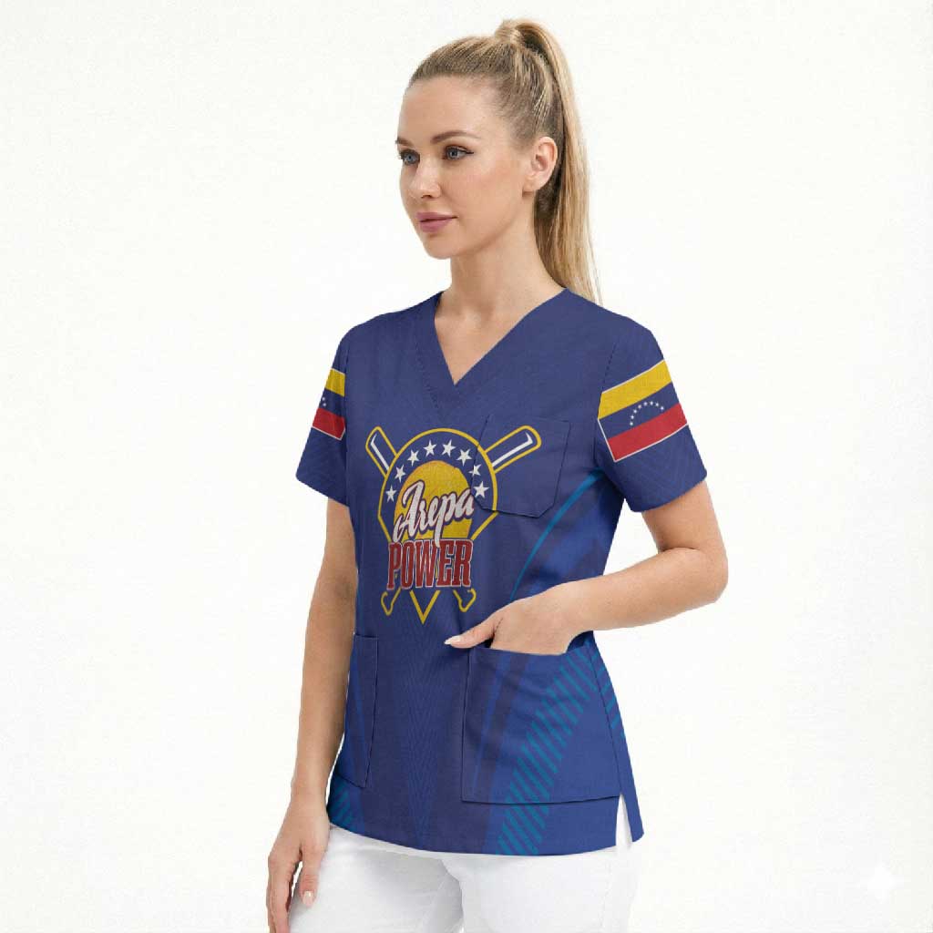 Venezuela Baseball Campeon Custom Scrub Top Arepa Powers