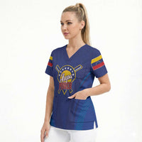 Venezuela Baseball Campeon Custom Scrub Top Arepa Powers