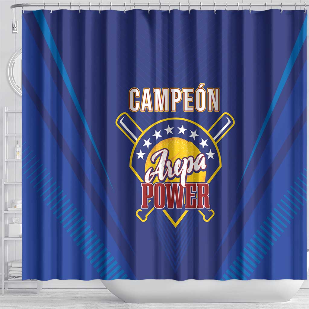 Venezuela Baseball Campeon Shower Curtain Arepa Powers
