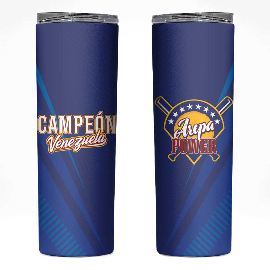Venezuela Baseball Campeon Skinny Tumbler Arepa Powers