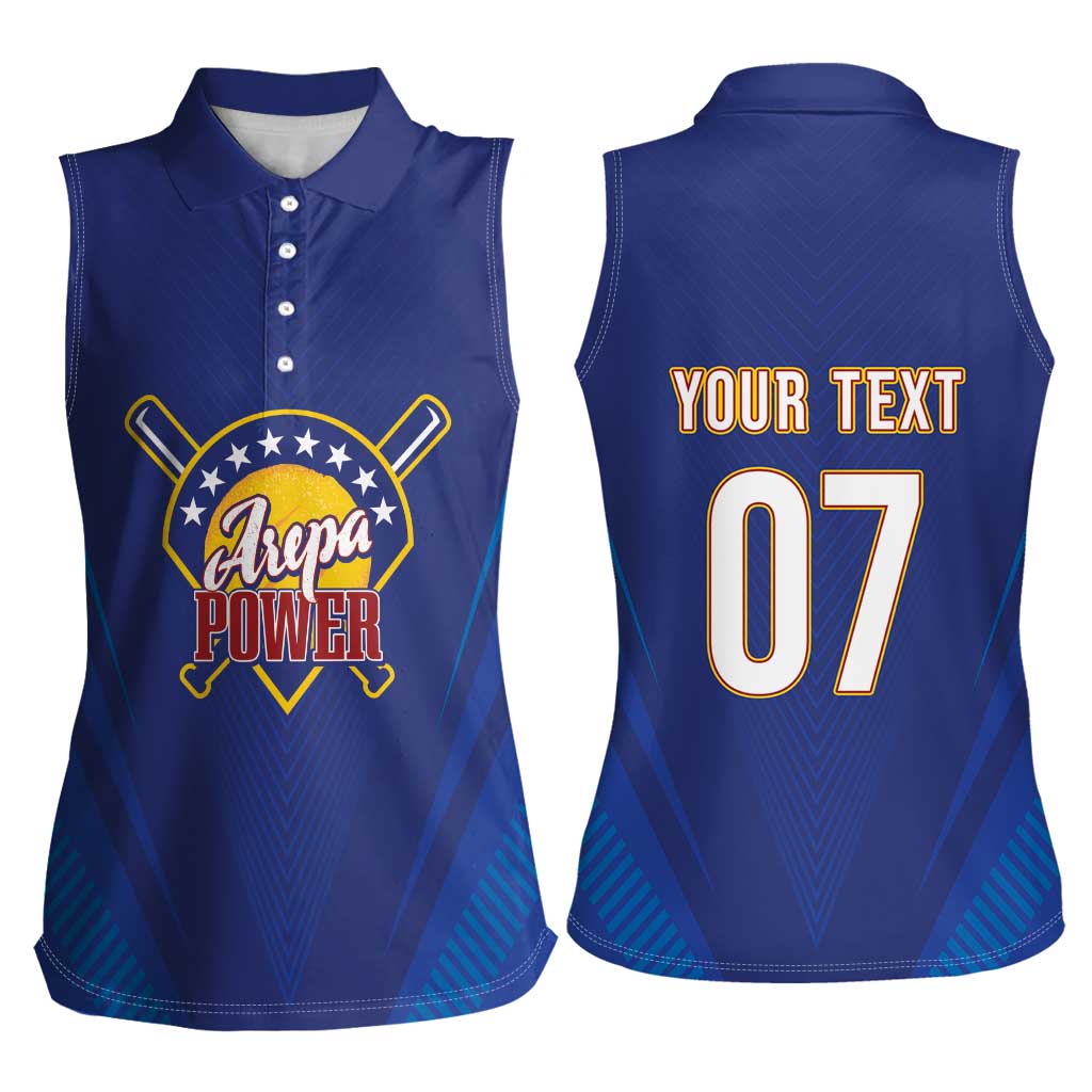 Venezuela Baseball Campeon Custom Women Sleeveless Polo Shirt Arepa Powers