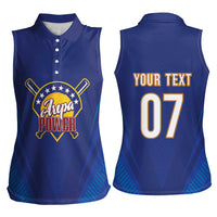 Venezuela Baseball Campeon Custom Women Sleeveless Polo Shirt Arepa Powers