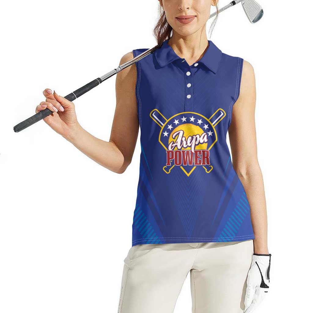 Venezuela Baseball Campeon Custom Women Sleeveless Polo Shirt Arepa Powers