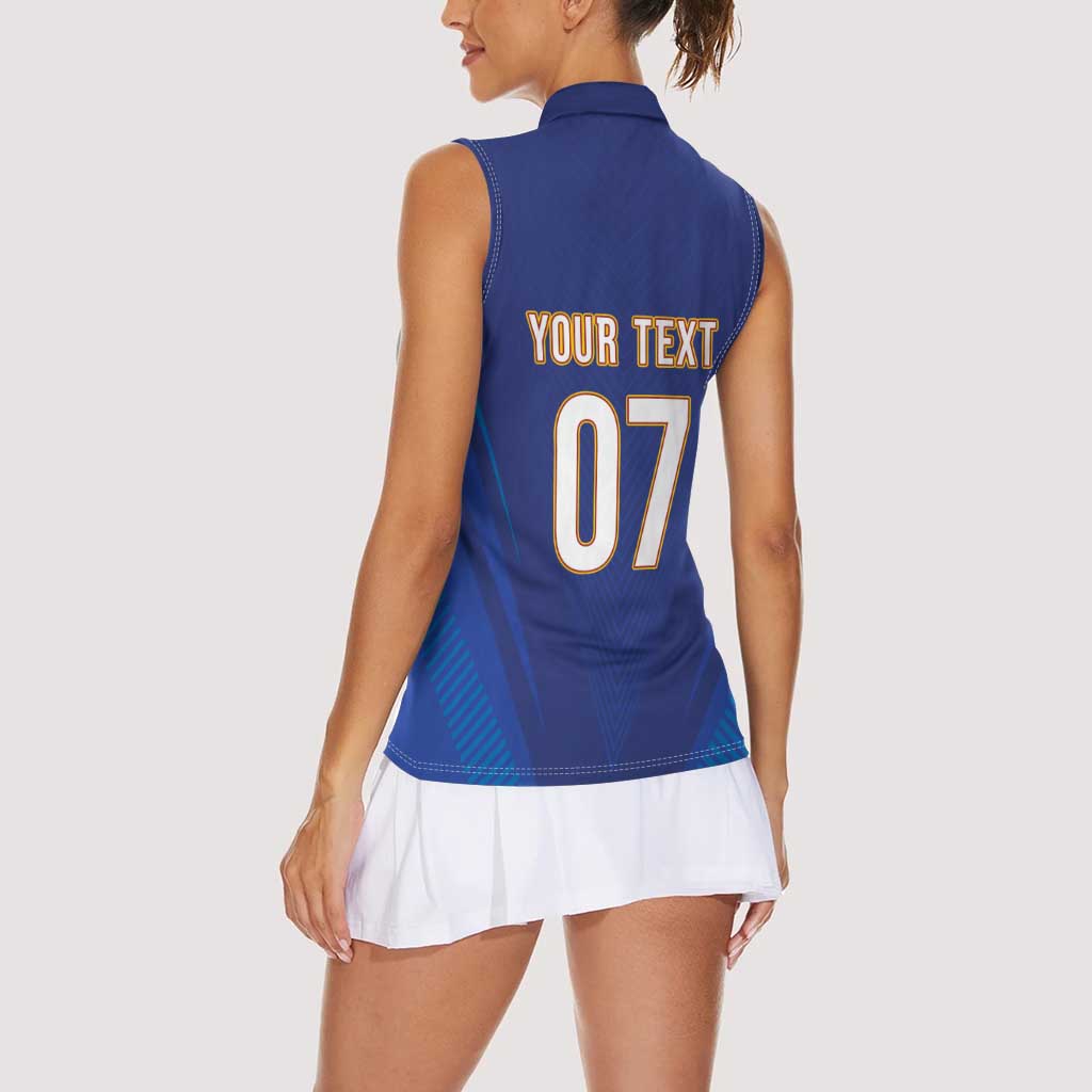 Venezuela Baseball Campeon Custom Women Sleeveless Polo Shirt Arepa Powers
