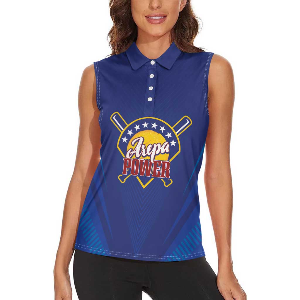 Venezuela Baseball Campeon Custom Women Sleeveless Polo Shirt Arepa Powers