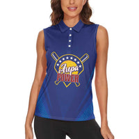 Venezuela Baseball Campeon Custom Women Sleeveless Polo Shirt Arepa Powers