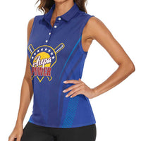 Venezuela Baseball Campeon Custom Women Sleeveless Polo Shirt Arepa Powers