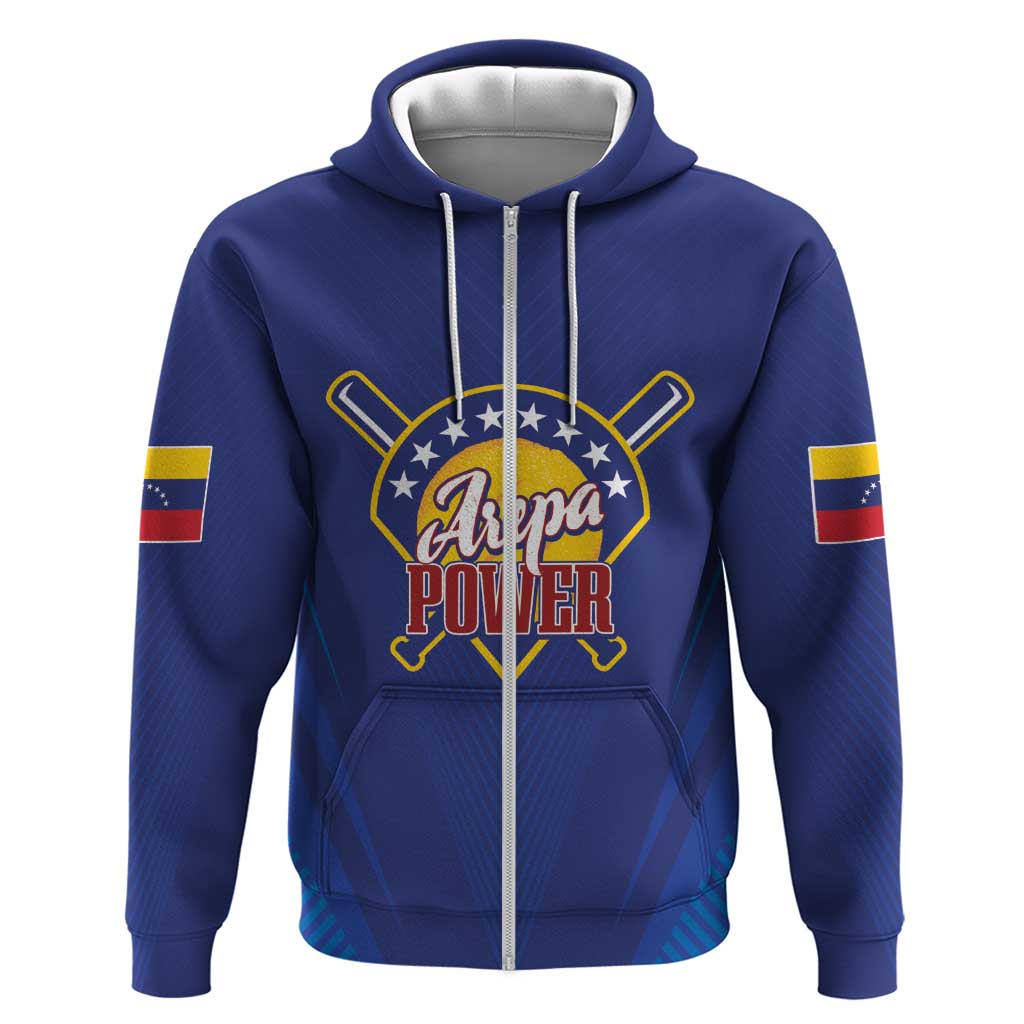 Venezuela Baseball Campeon Custom Zip Hoodie Arepa Powers