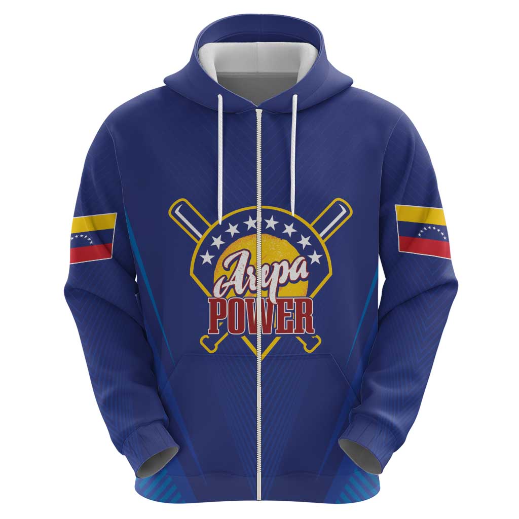 Venezuela Baseball Campeon Custom Zip Hoodie Arepa Powers