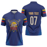 Venezuela Baseball Campeon Custom Zipper Polo Shirt Arepa Powers