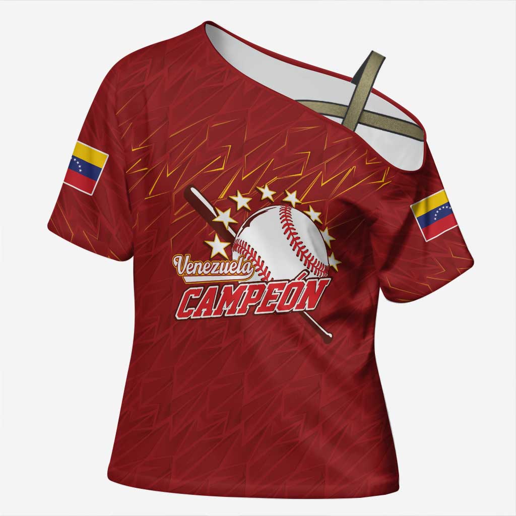 Venezuela Baseball Custom Cross Shoulder Shirt Campeon - Making History