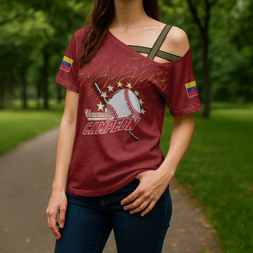 Venezuela Baseball Custom Cross Shoulder Shirt Campeon - Making History
