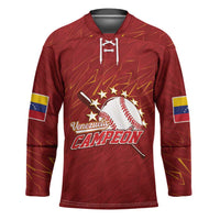 Venezuela Baseball Custom Hockey Jersey Campeon - Making History