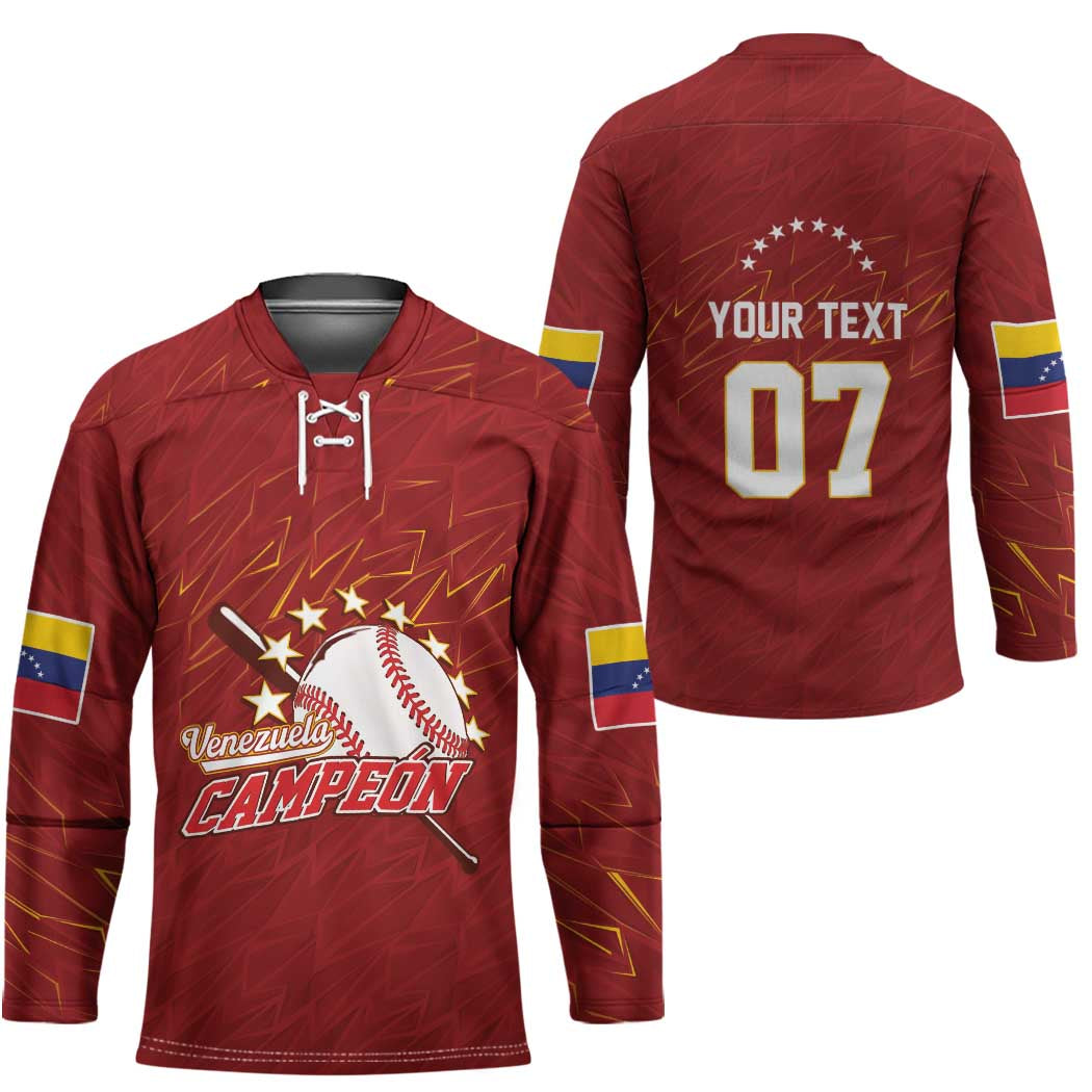 Venezuela Baseball Custom Hockey Jersey Campeon - Making History