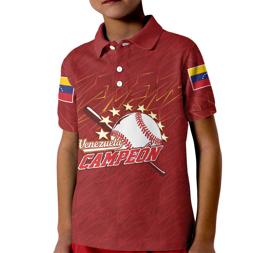 Venezuela Baseball Custom Kid Polo Shirt Campeon - Making History