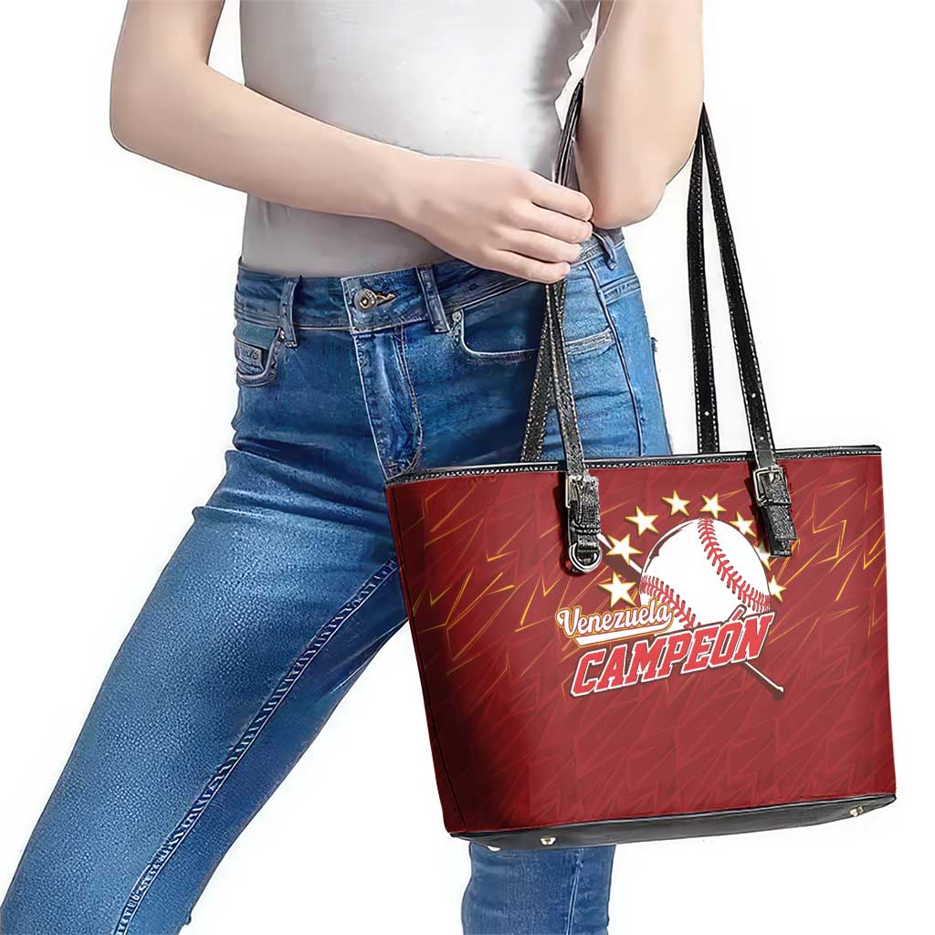 Venezuela Baseball Leather Tote Bag Campeon - Making History
