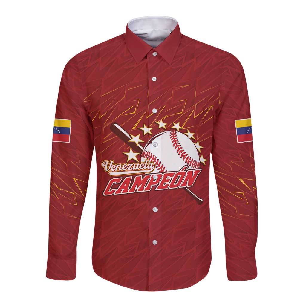 Venezuela Baseball Custom Long Sleeve Button Shirt Campeon - Making History