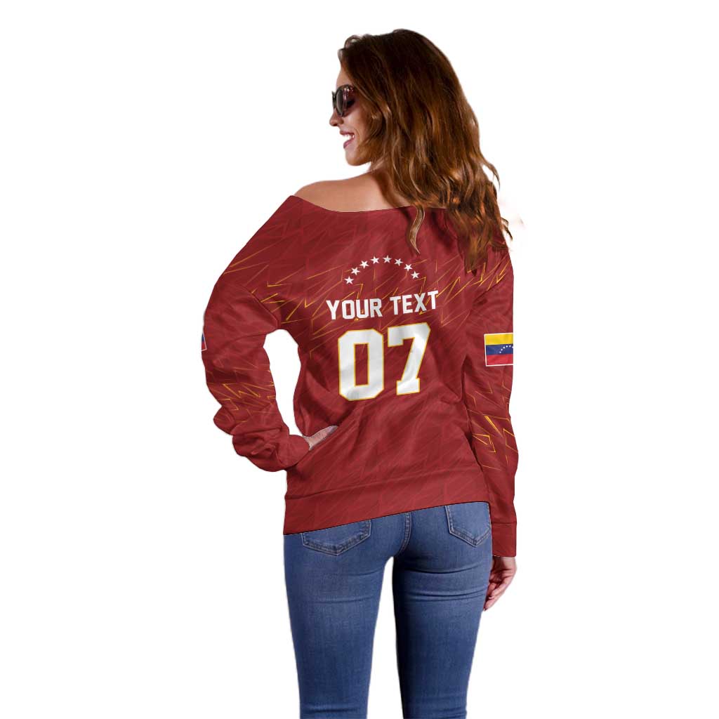 Venezuela Baseball Custom Off Shoulder Sweater Campeon - Making History