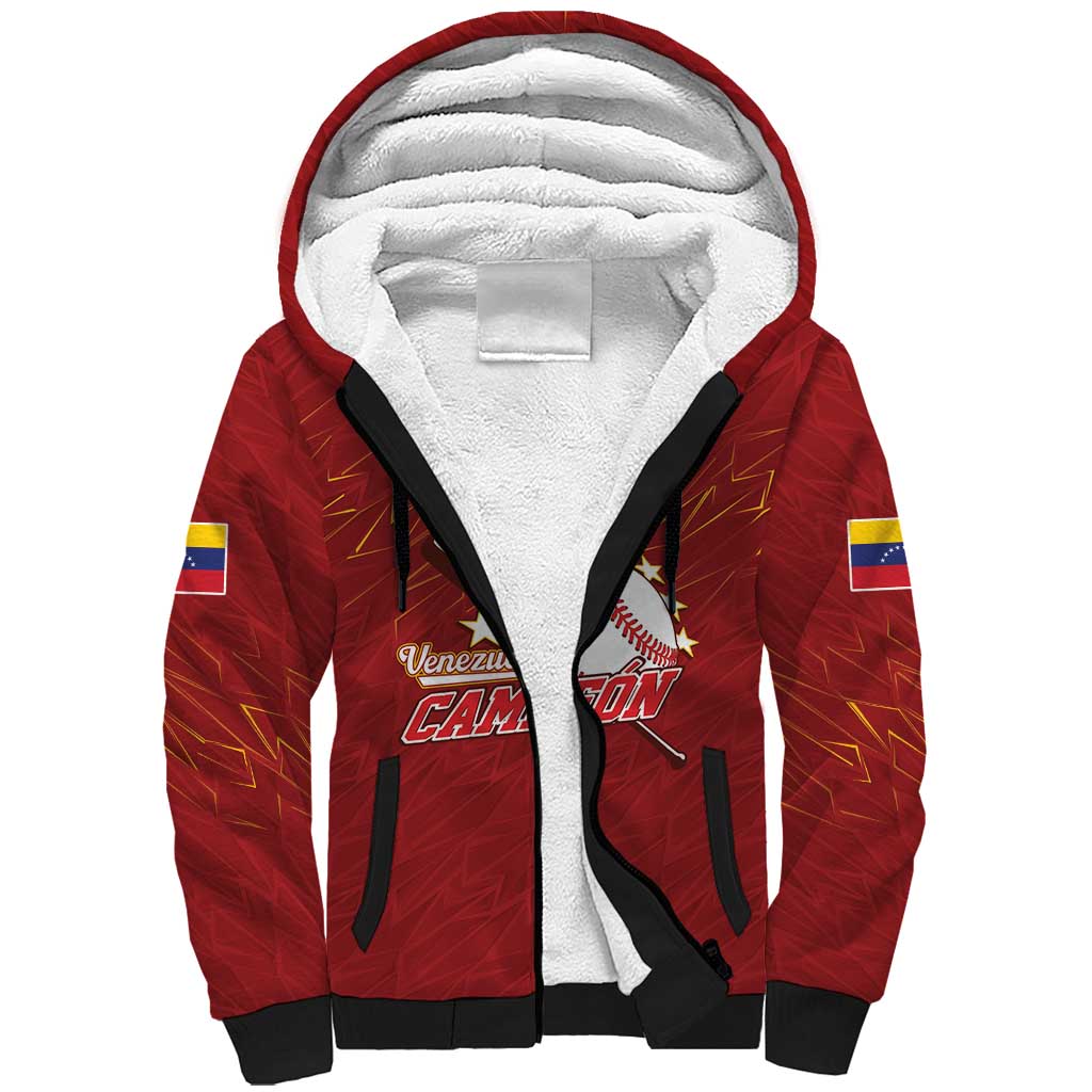Venezuela Baseball Custom Sherpa Hoodie Campeon - Making History