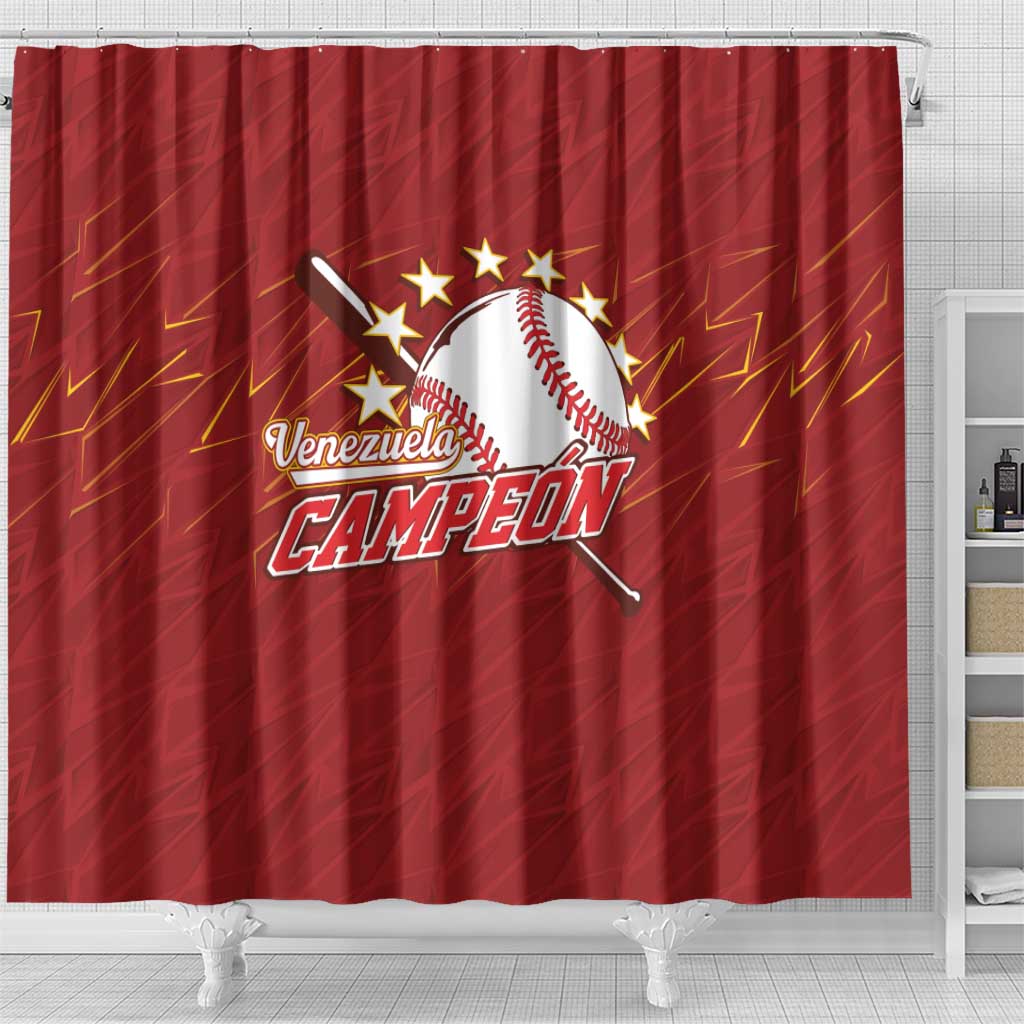 Venezuela Baseball Shower Curtain Campeon - Making History