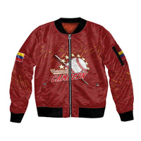 Venezuela Baseball Custom Sleeve Zip Bomber Jacket Campeon - Making History