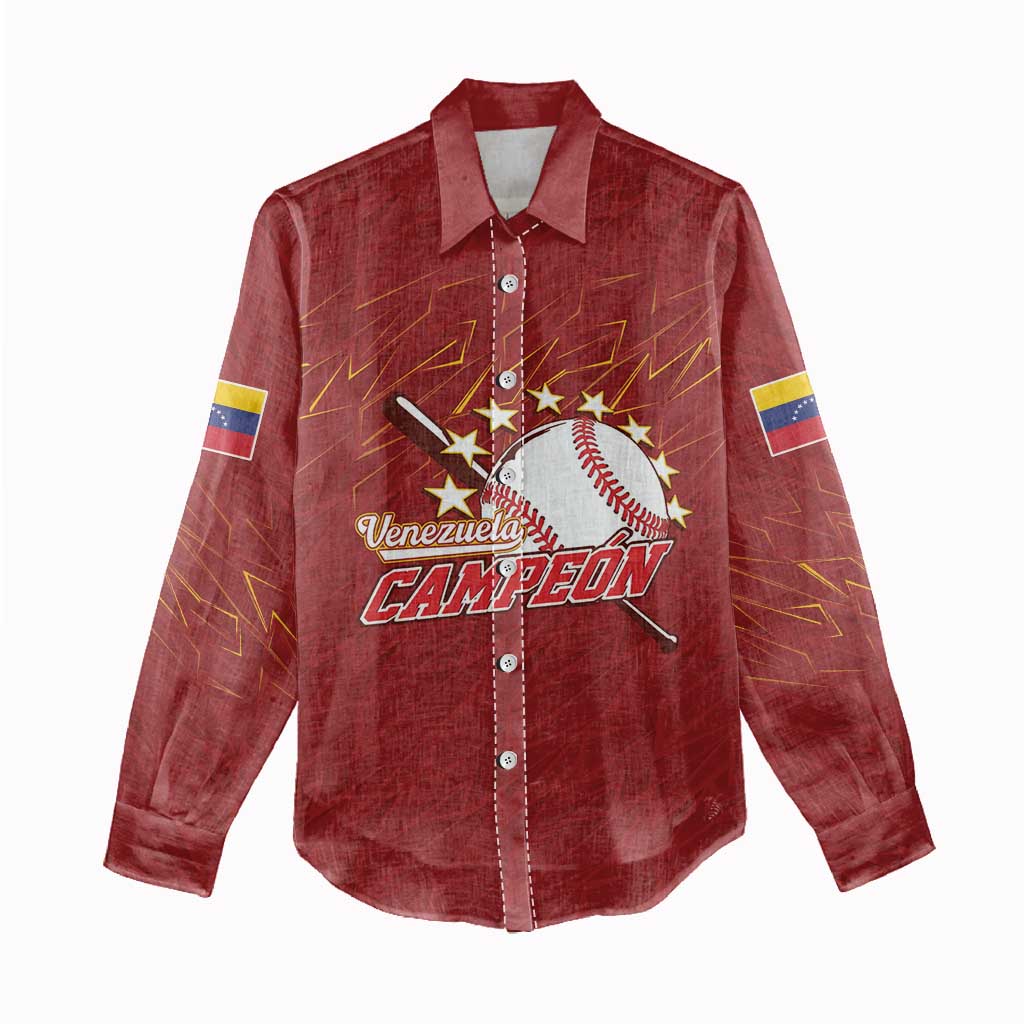 Venezuela Baseball Custom Women Casual Shirt Campeon - Making History