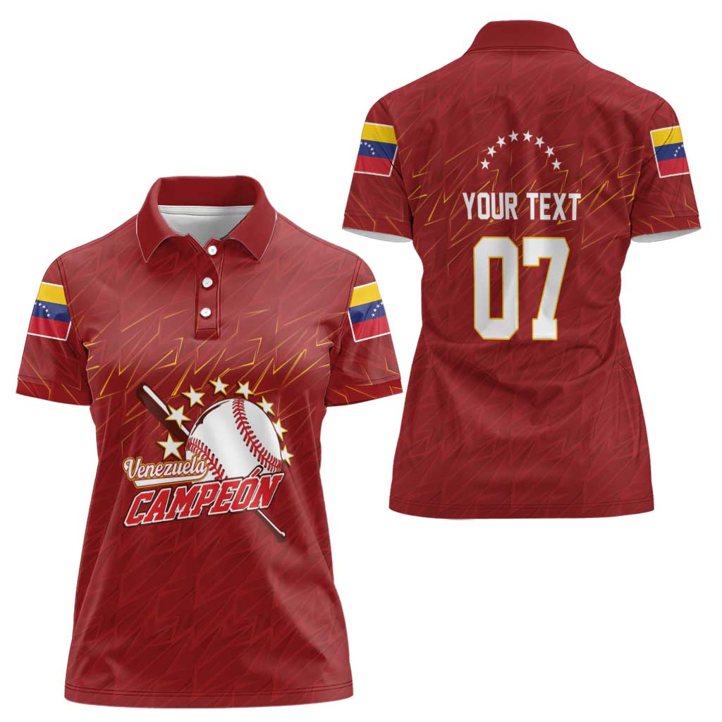 Venezuela Baseball Custom Women Polo Shirt Campeon - Making History
