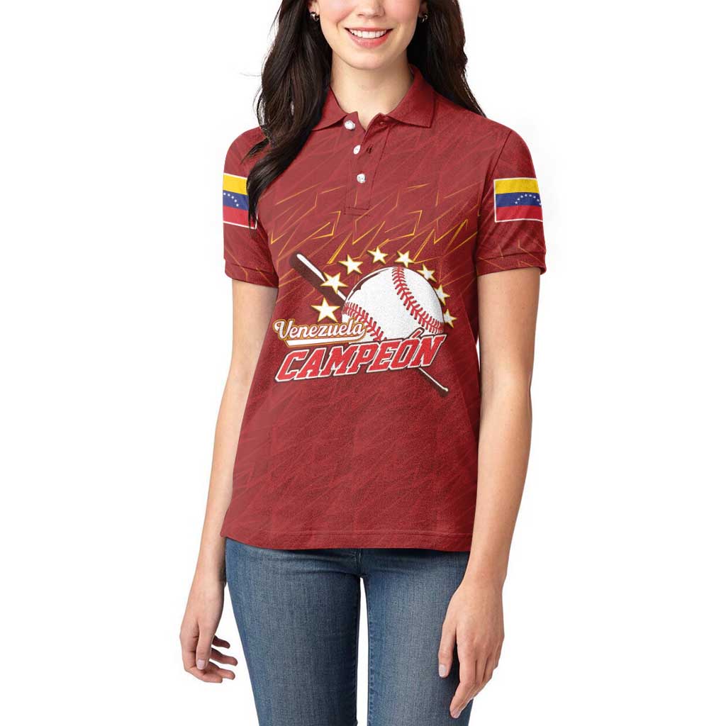 Venezuela Baseball Custom Women Polo Shirt Campeon - Making History