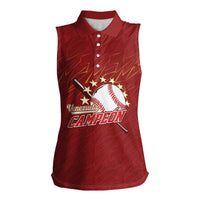 Venezuela Baseball Custom Women Sleeveless Polo Shirt Campeon - Making History