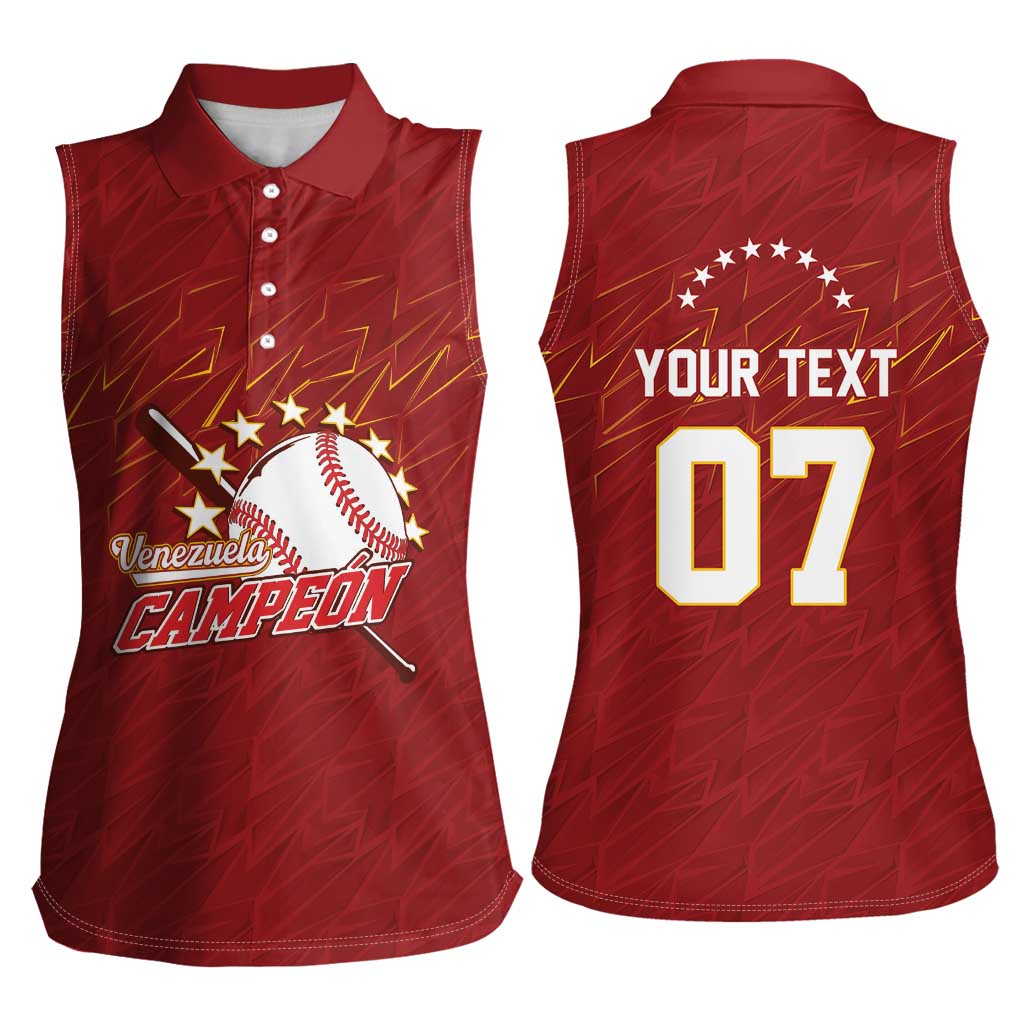 Venezuela Baseball Custom Women Sleeveless Polo Shirt Campeon - Making History