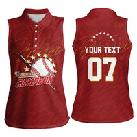 Venezuela Baseball Custom Women Sleeveless Polo Shirt Campeon - Making History