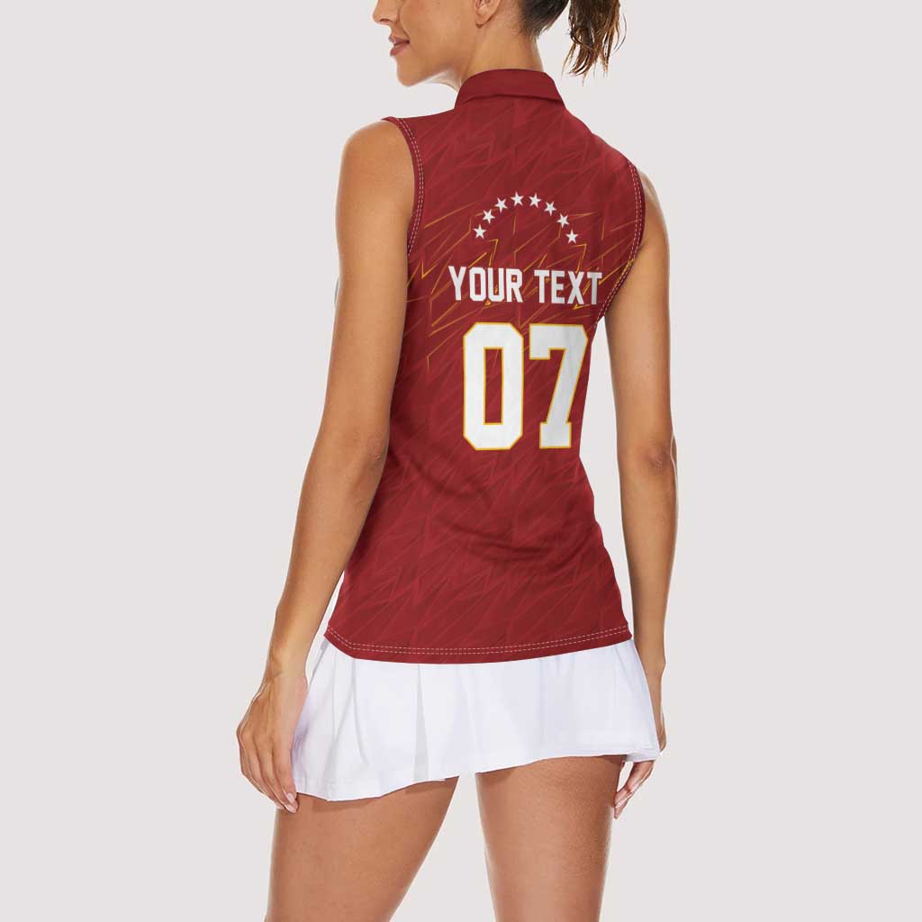 Venezuela Baseball Custom Women Sleeveless Polo Shirt Campeon - Making History