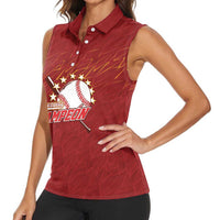 Venezuela Baseball Custom Women Sleeveless Polo Shirt Campeon - Making History